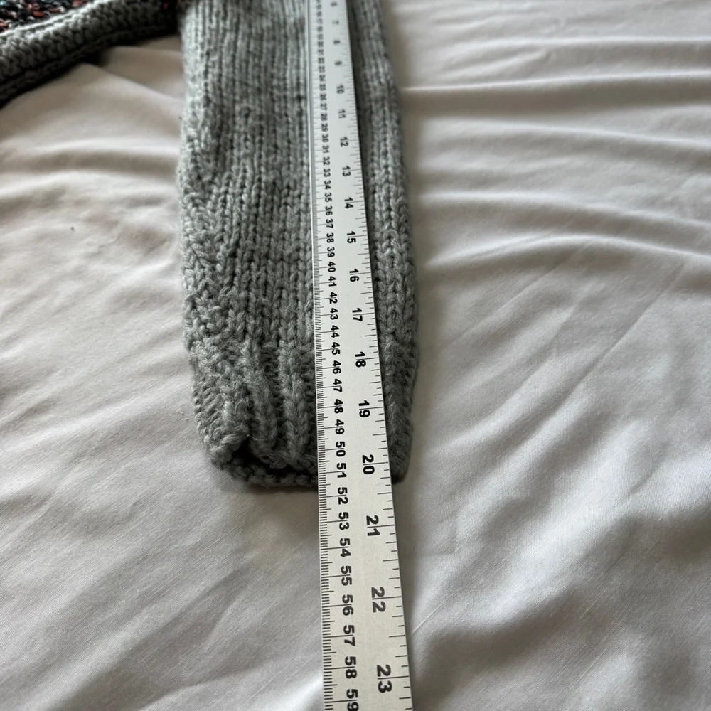 Barbra Sue Vintage Chunky Knit Long Sleeve Sweater Gray Ribbon Chevron **Flaws** - Picture 11 of 14